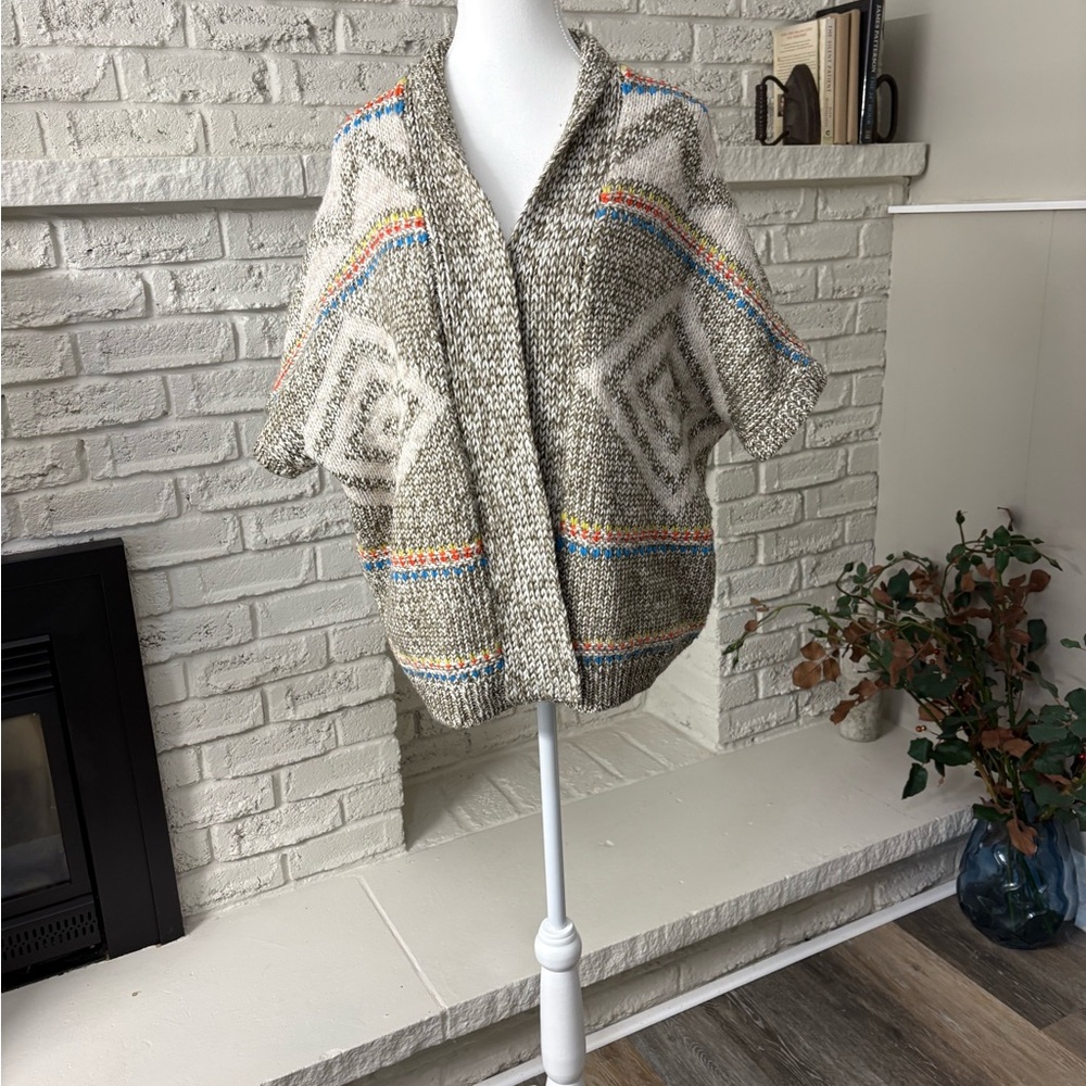 American Eagle Chunky Alpaca Blend Geometric Cardigan Sweater S